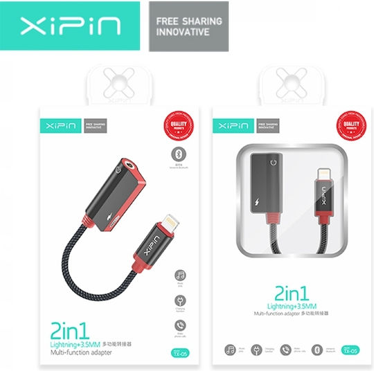 Xipin TX05 Converter Lightning Male to 3.5mm Lightning Female Red 1Piece
