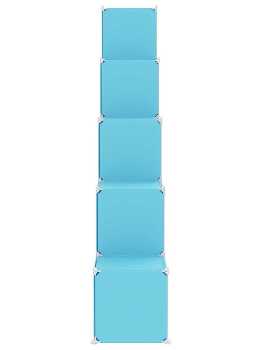 vidaXL Spielzeug Aufbewahrungssystem aus Kunststoff Blau 155x31.5x154cm 15Stück