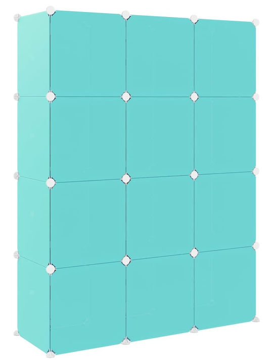 vidaXL Spielzeug Aufbewahrungssystem aus Kunststoff Grün 110x36.5x143.5cm 12Stück