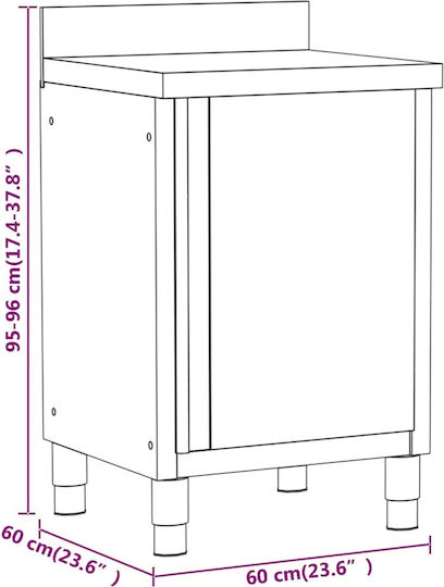 vidaXL Dulap de pregătire cu uși deschise și sertare 60x60x96cm