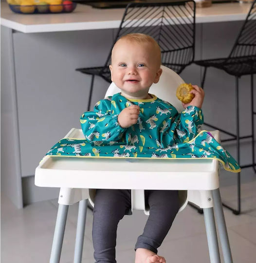 Tidy Tot Zebra Impermeabila Salopetă Silicon cu autocolant & Mâneci Verde