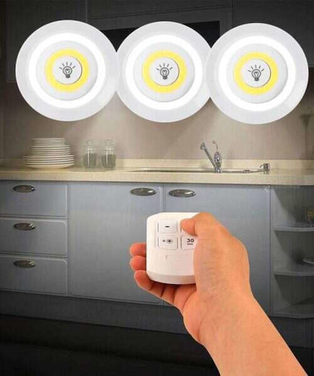 LED Light Spot for Cabinets with Battery Powered, Remote Control and Mounting Sticker 1pcs