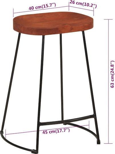 Hocker Bar Hölzernes Gavin Coffee 2Stück 45x40x63cm