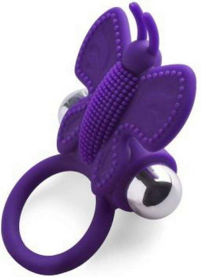 Toyz4lovers Butterfly Vibrating Cock Ring Cock Silicon Purple