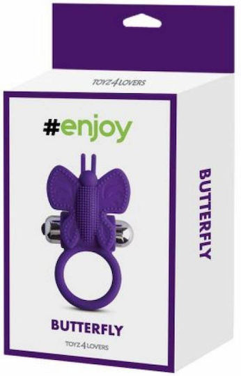 Toyz4lovers Butterfly Vibrating Cock Ring Cock Silicon Purple