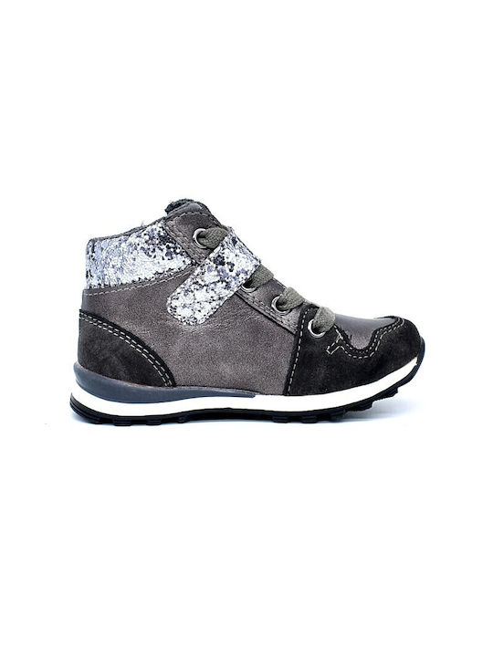 Mod8 Kids PU Leather Boots with Zipper Gray