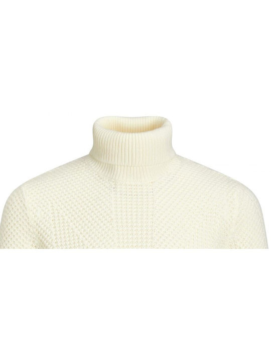 Jack & Jones Men's Long Sleeve Sweater Turtleneck Beige