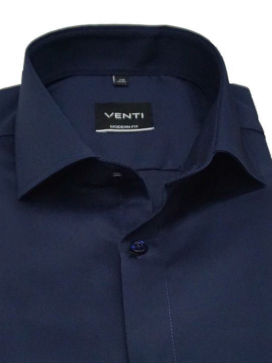 Venti Men's Cotton Long Sleeve Shirt Dark Blue Slim Fit (1880) (100% Cotton)