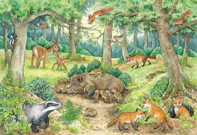 Детски Пъзел Animals in the Forest за 3++ Години 24бр Ravensburger