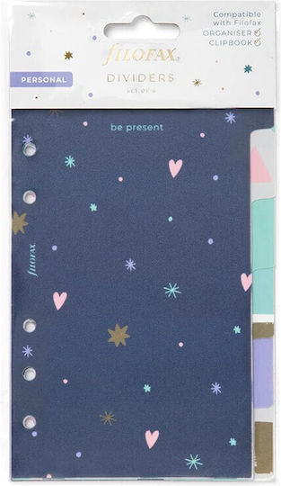 Filofax Separatoare de Plastic pentru Documente cu Găuri 6buc Vibes Dividers