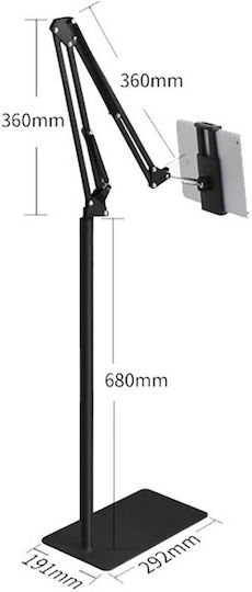 Floor Bracket Tablet Stand Floor Until 11" Black