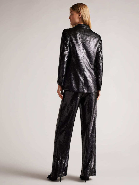 Ted Baker Millei Blazer pentru femei Sacou Negru cu paiete
