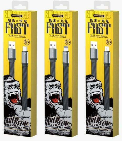 WK WDC-156 Geflochtenes Flaches USB Typ-C Kabel USB 2.0 Männlich - USB-A Weiß 1,5 m