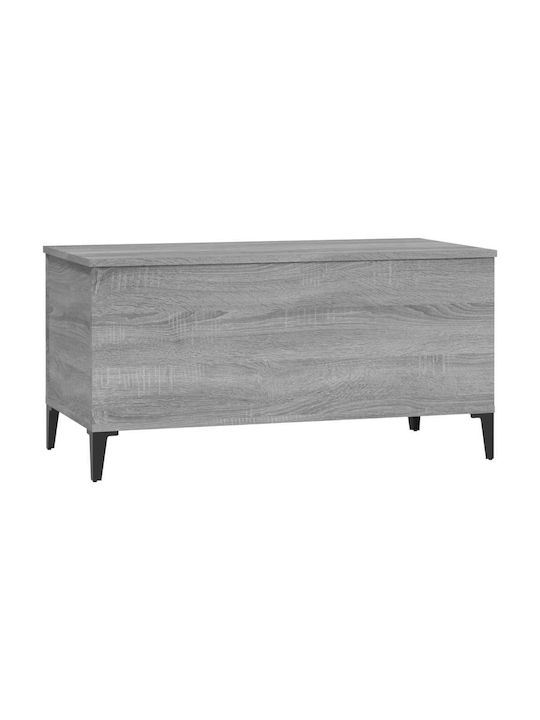 Rectangular Central Wooden Coffee Table with Lifting Mechanism Gray 90x44.5x45 cm