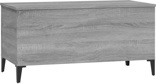 Rectangular Central Wooden Coffee Table with Lifting Mechanism Gray 90x44.5x45 cm