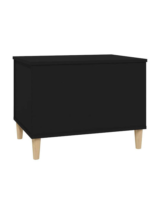 Rectangular Central Wooden Coffee Table with Lifting Mechanism Black 60x44.5x45 cm
