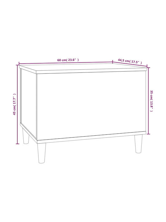 Rectangular Central Wooden Coffee Table with Lifting Mechanism Black 60x44.5x45 cm