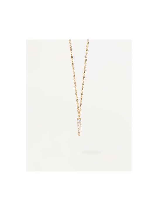 P D Paola Necklace from Gold Plated Silver with Zircon