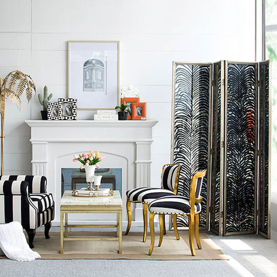 Artekko Herero Decorative Room Divider Metal with 4 Panels 180x185cm