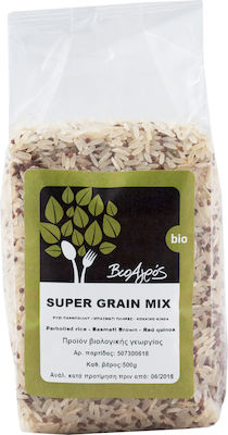 Βιο Αγρός Βιολογικό Ρύζι Mix Super Grain με Ρύζι Παρμπόιλντ,Κινόα & Μπασμάτι Καστανό 500gr