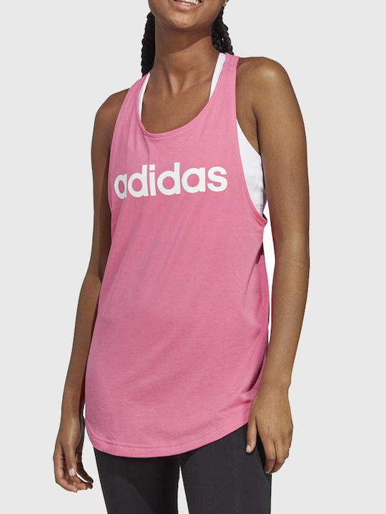 Adidas Καλοκαιρινή Γυναικεία Μπλούζα Αμάνικη Ροζ