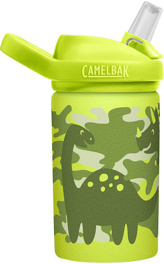 Camelbak Dino Camo Παιδικό Παγούρι Θερμός Δεινόσαυρος Ανοξείδωτο με Καλαμάκι Non Spill Πράσινο 400ml