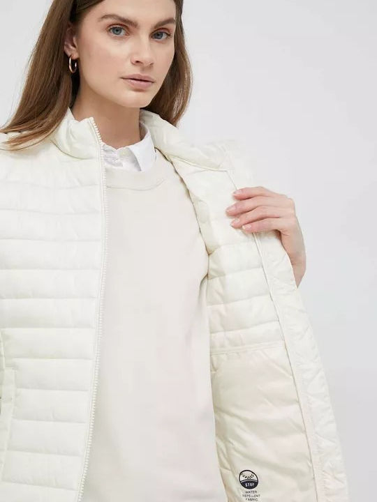 Ronna Women's Short Puffer Jacket for Spring or Autumn White