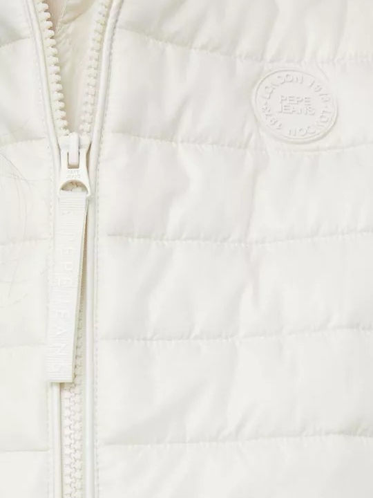 Ronna Women's Short Puffer Jacket for Spring or Autumn White