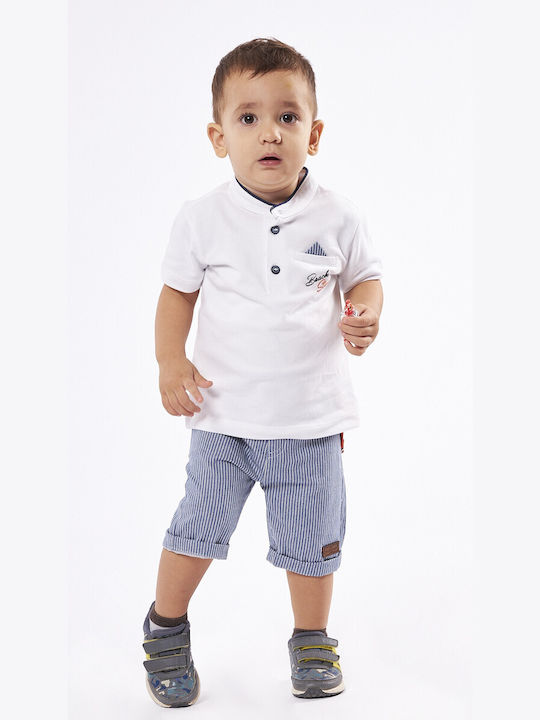 Hashtag Kids Set with Shorts Summer 2pcs White