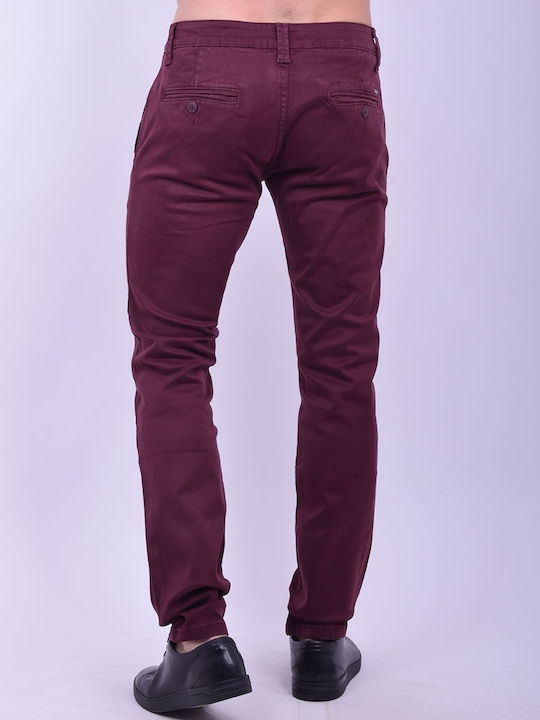 Țesătură pantaloni chino pantaloni chino buzunar burgundy Bordeaux