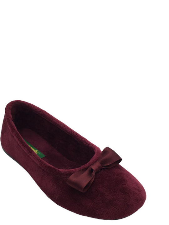 Women's winter slippers ballerinas Comfy 237-Bordeos