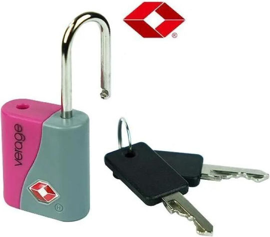 Verage Padlock Brass with Key with TSA Certification Gray 1pcs