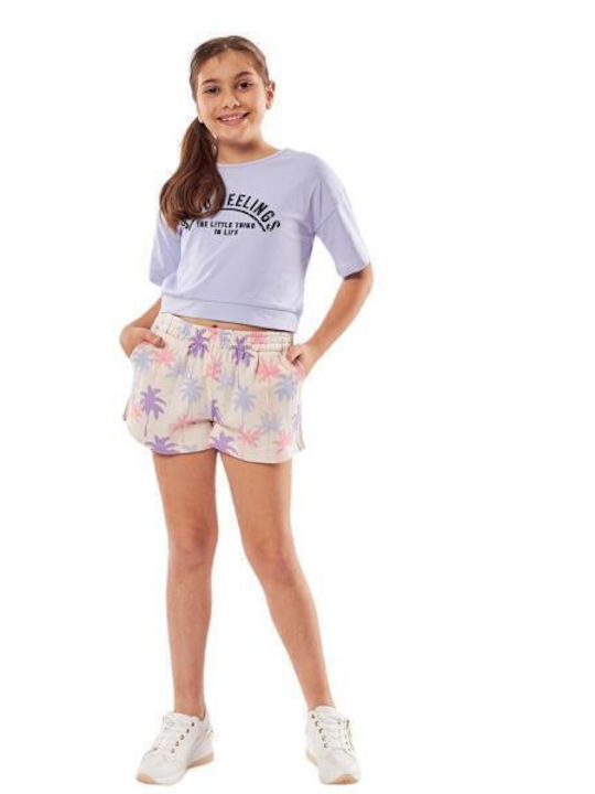Evita Kids Set with Lilac Shorts 2 Pieces