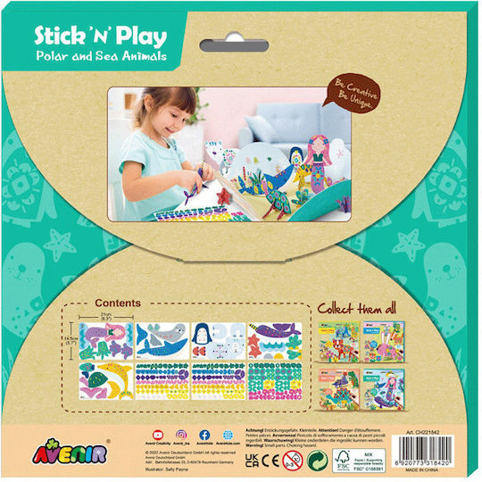 Avenir Stickers Stick'N'Play - Polar & Sea Animals for Children 3+ Years