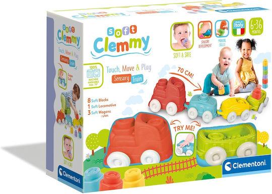 Baby Clementoni Bausteine Baby Train Sensory für 6+ Monate 12Stück