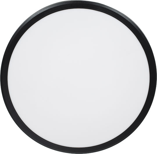 GloboStar Tuffin Ceiling Mount Light Bathroom 30cm Black with Integrated LED