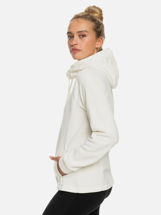 Roxy Keeping Me Alive Women's Hooded Fleece Cardigan White