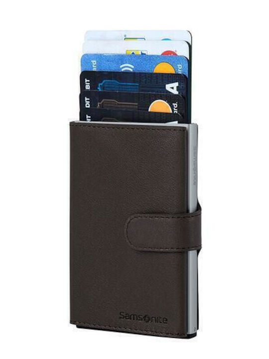 Alu Fit Leather Men's Wallet Cards with Slide Mechanism Black