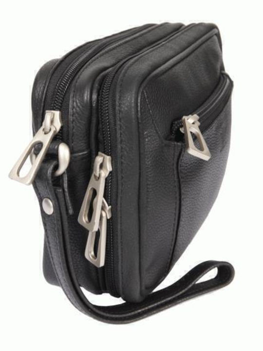 Leather Men's Bag Handbag Black