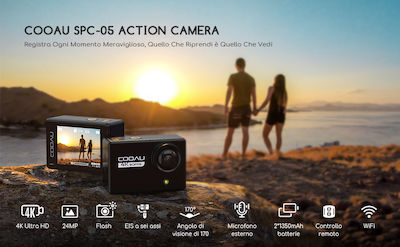 COOAU SPC05S Action Camera 4K Ultra HD Υποβρύχια με WiFi Μαύρη με Οθόνη 2"