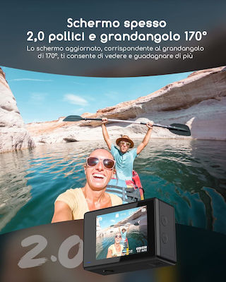 COOAU SPC05S Action Camera 4K Ultra HD Υποβρύχια με WiFi Μαύρη με Οθόνη 2"