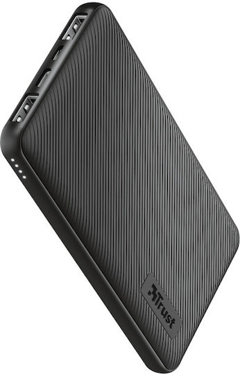 Trust Primo Ultra-thin Power Bank 10000mAh 15W cu 2 Porturi USB-A și Port USB-C Negru