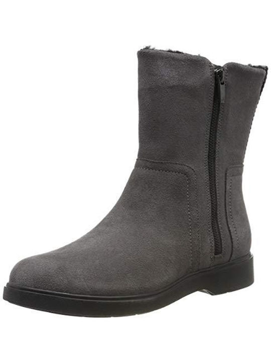 Clarks Un Elda Mid Piele Ghete dama Gri