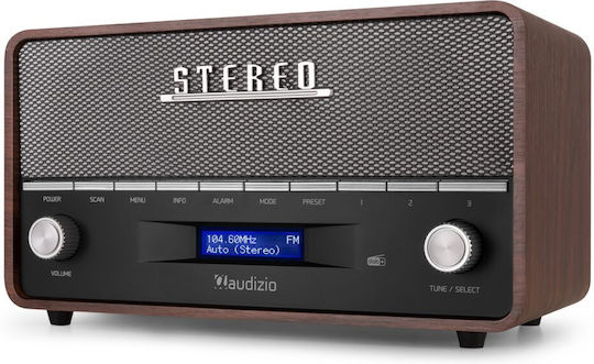 Audizio Corno Retro Tabletop Radio Electric / Battery DAB+ with Bluetooth Grey