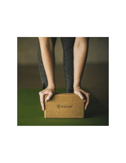 Gaiam Cork Yogablock in Braun Farbe