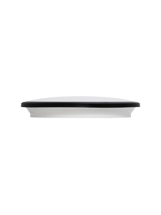 GloboStar Tuffin Bathroom Ceiling Mount Light 30cm Black With Integrated LED