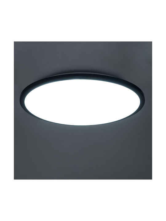 GloboStar Tuffin Deckenleuchte Montieren Badezimmer 48cm Schwarz mit Integrierter LED
