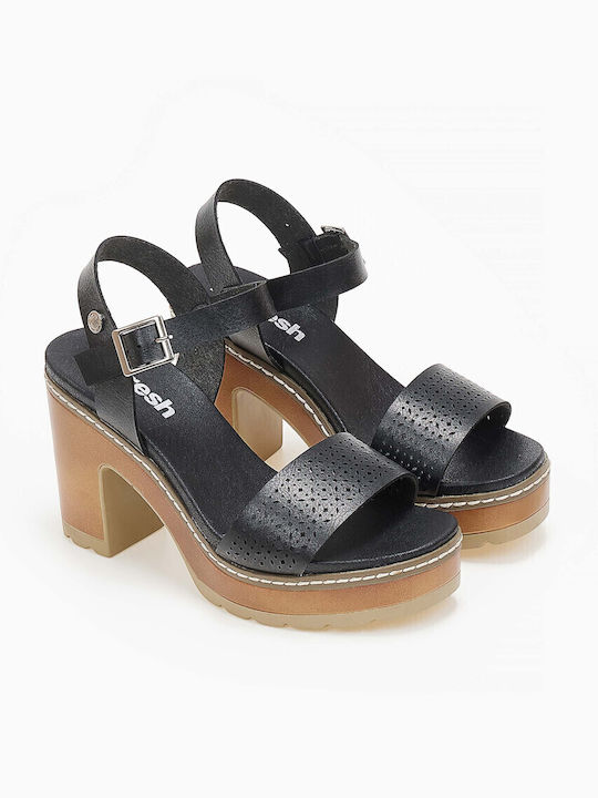 Din piele Sandale Negre
