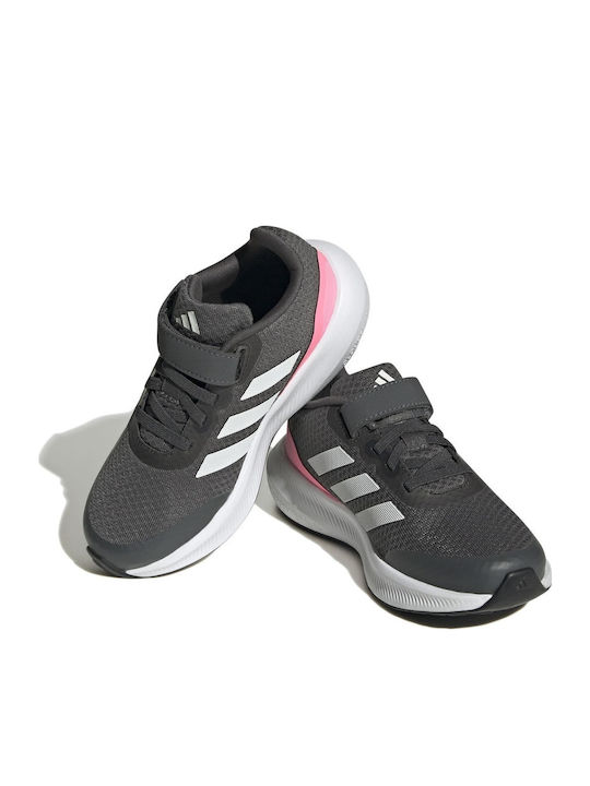 Runfalcon 3.0 El K Kids Sports Shoes Running with Hoop & Loop Closure Gray Six / Crystal White / Beam Pink