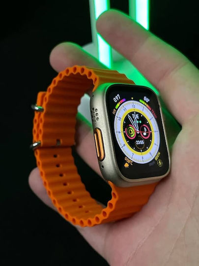 X8 Ultra Smartwatch με Παλμογράφο (Champagne Gold)